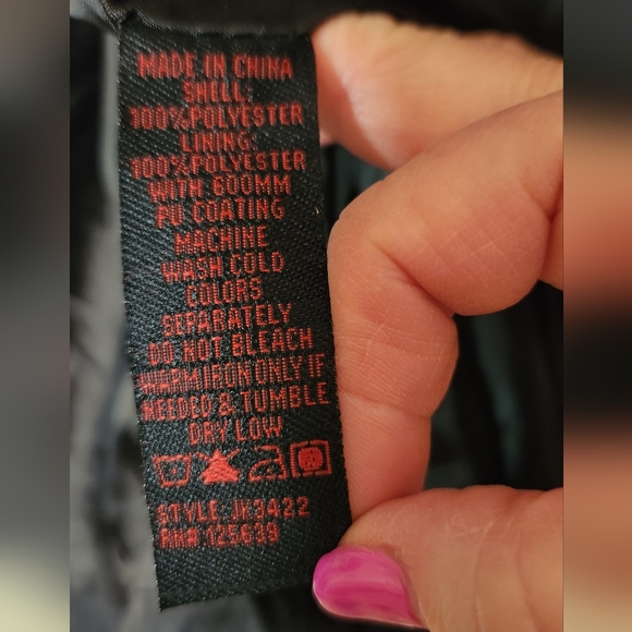 Yoki Quilted Sleeve Longer Length Black Rain Jacket, Size M - Picture 7 of 7